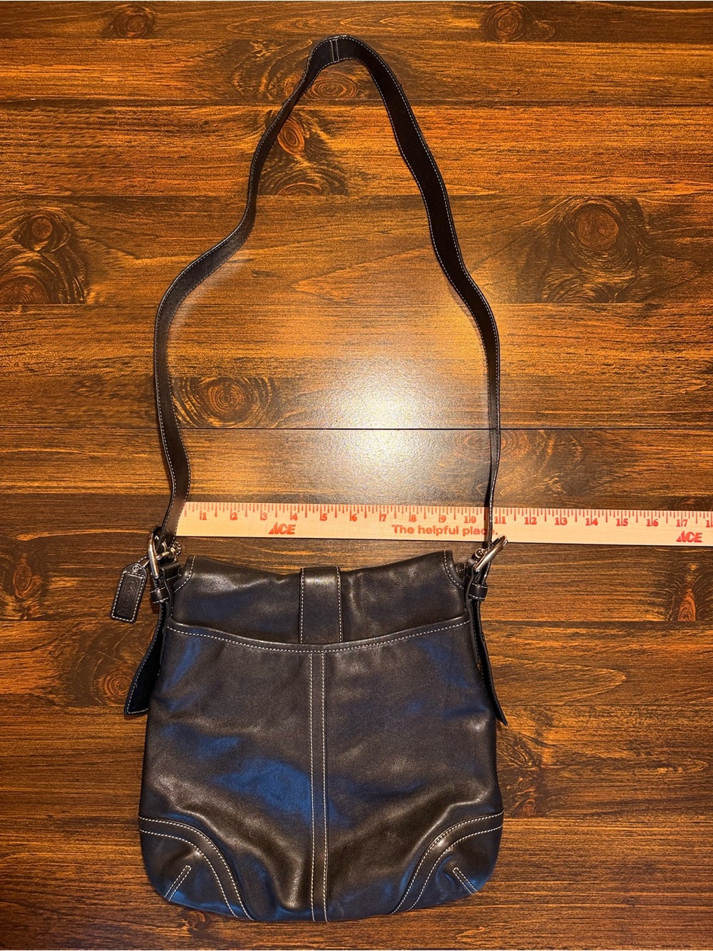 Coach Black Leather Crossbody Bag with Buckle Detail - Picture 2 of 6